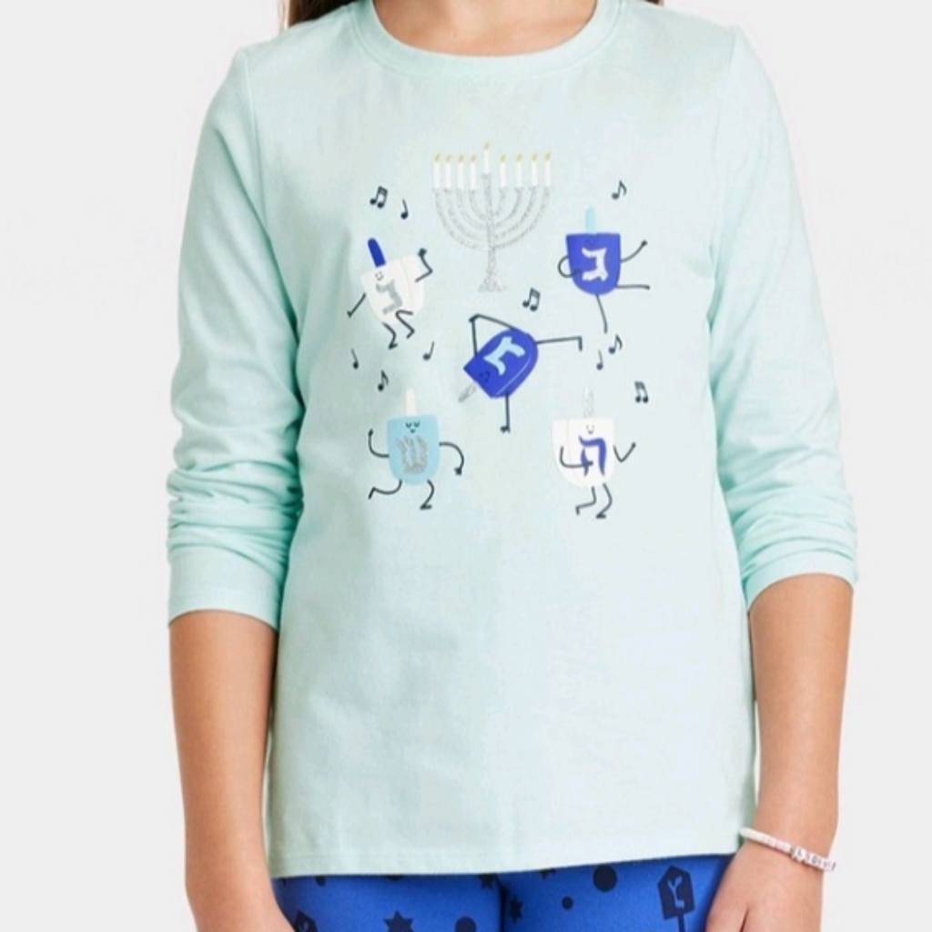Nwt Target Girls Cat And Jack Kids Hanukkah Longsleeve Tee